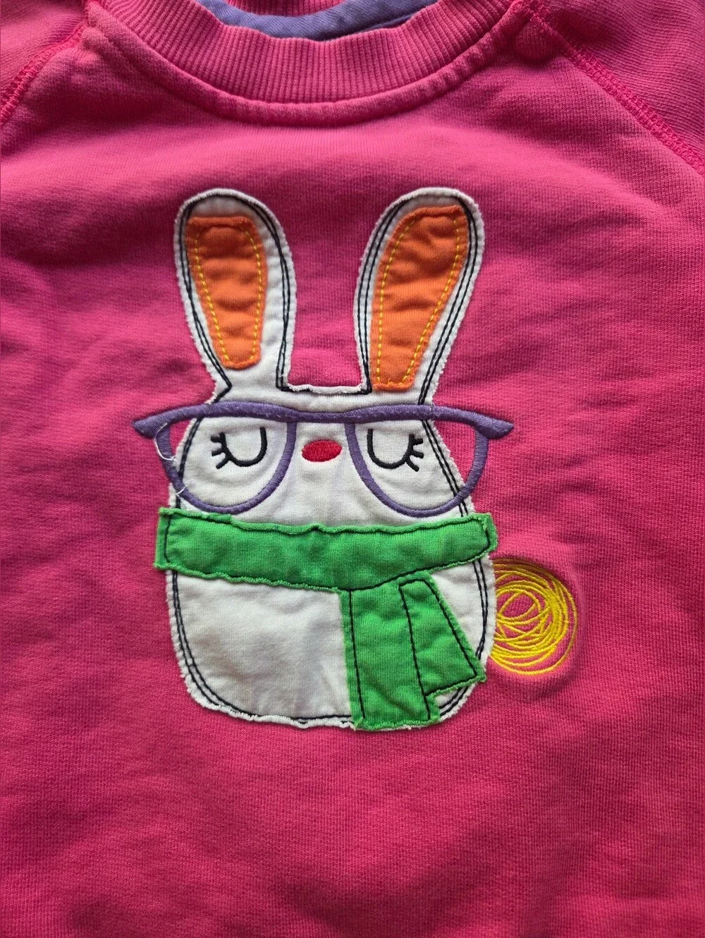 Hanna Andersson Bright Pink Bunny Applique Sweatshirt Size 5